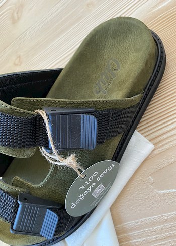 Yeşil Erkek Kauçuk Toka Detaylı Sandalet - Görsel 5