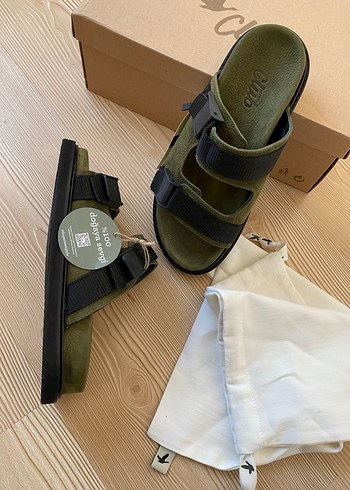 Yeşil Erkek Kauçuk Toka Detaylı Sandalet - Görsel 6