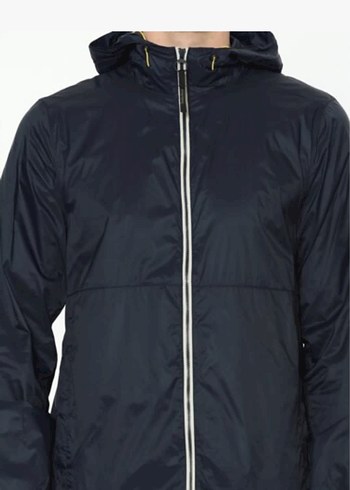 Erkek Lacivert Parlak Kapüşonlu Ceket - Görsel 2