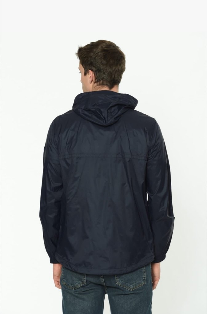 Erkek Lacivert Parlak Kapüşonlu Ceket - Görsel 3