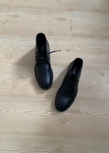 Siyah Erkek Bağcıklı deri Bot - Görsel 3