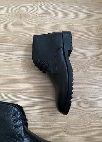 Siyah Erkek Bağcıklı deri Bot - Görsel 6