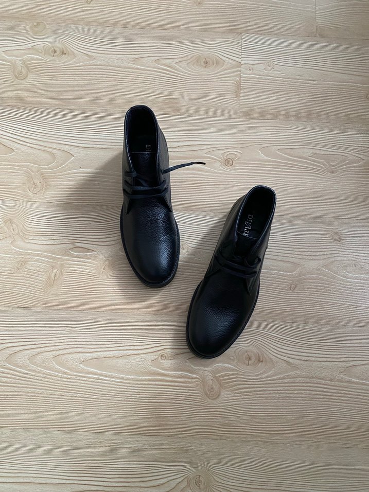 Siyah Erkek Bağcıklı deri Bot - Görsel 3