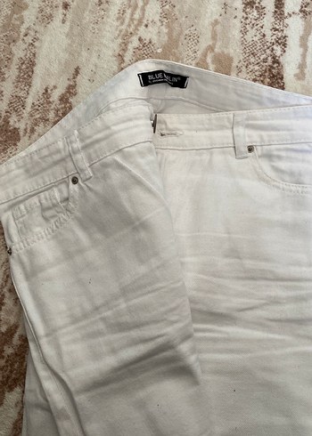 Beyaz Kot Kadın Uzun Pantolon - Görsel 2