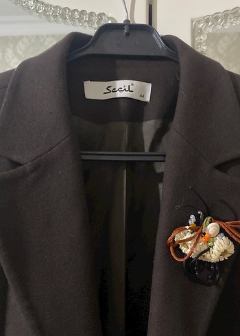 Acıkahve Düğmeli kaşe Kadın Blazer Ceket - Görsel 4