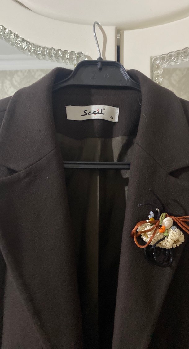 Acıkahve Düğmeli kaşe Kadın Blazer Ceket - Görsel 4