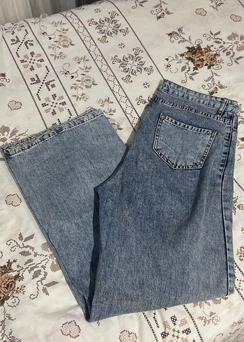 Düğmeli açık mavi  Kadın Kot Pantolon - Görsel 4