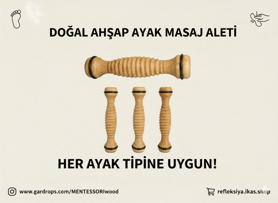 Doğal Ahşap Ayak Masaj Aleti - Taksicilere Özel - Görsel 2