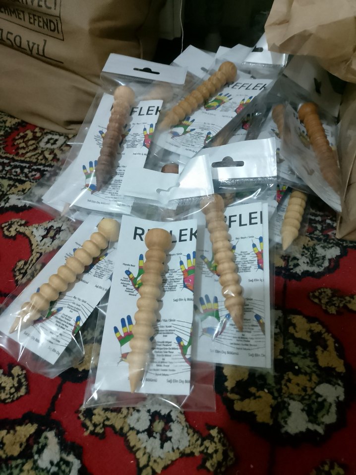 Doğal Şifa Refleksoloji Ahşap Masaj Aleti - Görsel 2