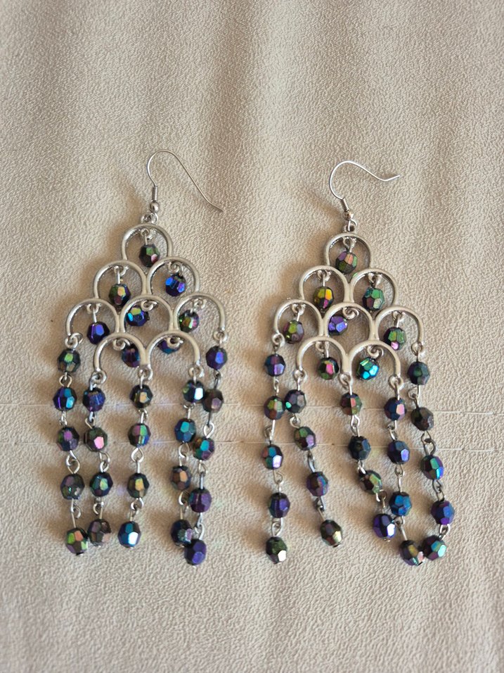 Uzun Boncuklu Bohem Kadın Küpeler - Görsel 3