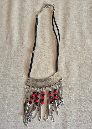 Uzun Renkli Boncuklu Bohem Kadın Kolye - Görsel 4