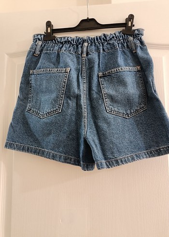 Koton Kadın Mavi Kemerli Mini Kot Şort