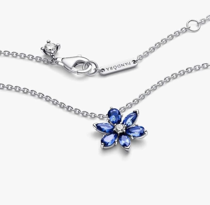 Mavi Çiçekli  Zincir Kolye
Orjinal pandora kolye 
925 gümüş - Görsel 3