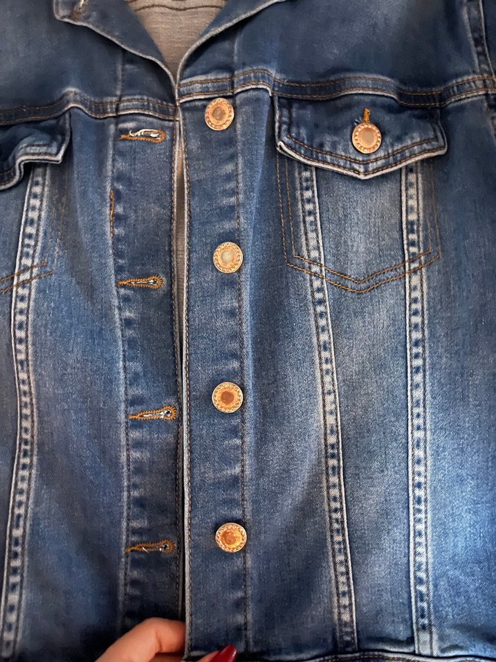 LCW Düğmeli Mavi Kadın Denim Ceket - Görsel 2