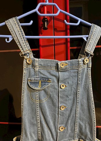 LCW Kadın Gri Denim Midi Askılı Tulum - Görsel 5