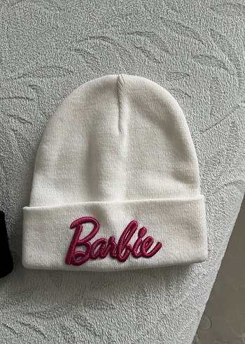 Kadın Beyaz Barbie Nakışlı Pamuklu Bere - Görsel 2