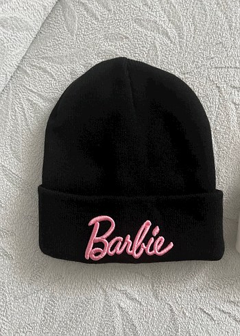 Kadın Beyaz Barbie Nakışlı Pamuklu Bere - Görsel 3