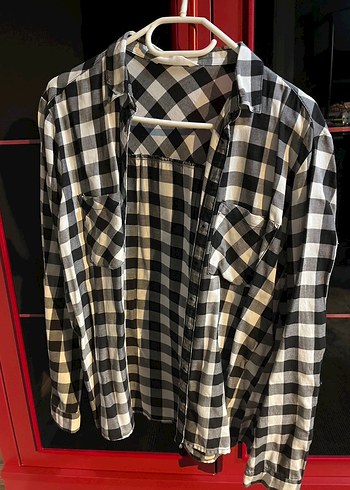 LCW Kadın Kırmızı Kareli Düğmeli Gömlek - Görsel 2