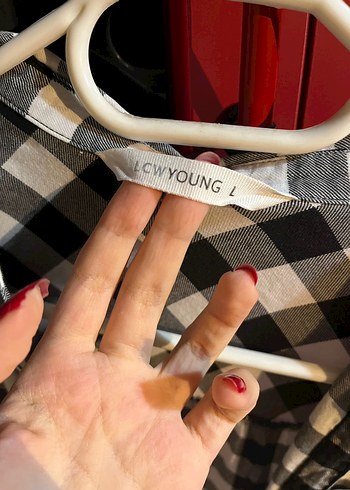 LCW Kadın Kırmızı Kareli Düğmeli Gömlek - Görsel 4