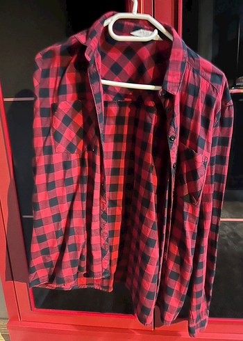 LCW Kadın Kırmızı Kareli Düğmeli Gömlek - Görsel 5