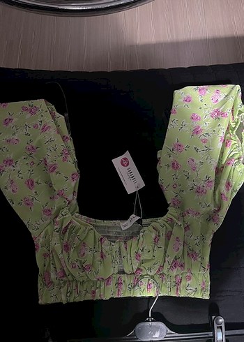 Yeşil Çiçekli Mini Bohem Elbise - Görsel 2