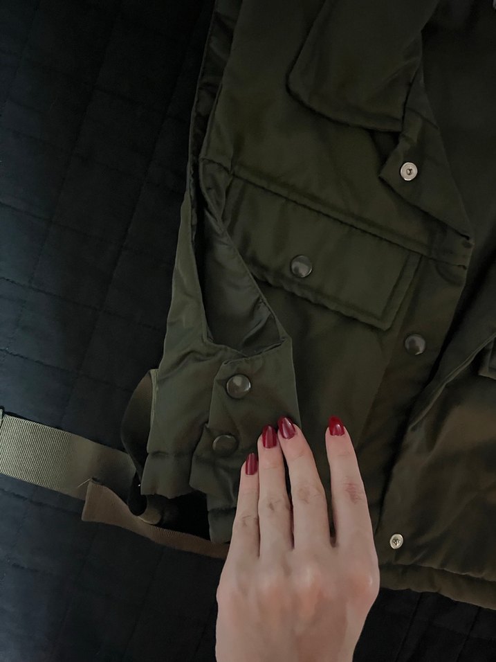 Kahverengi Kamuflaj Desenli Kemerli Kadın Yelek - Görsel 5