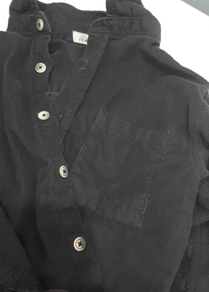 Koyu gri erkek çocuk gömlek  - Görsel 2