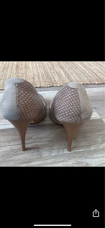 Süet çift renkli Derimod topuklu ayakkabı - Görsel 5