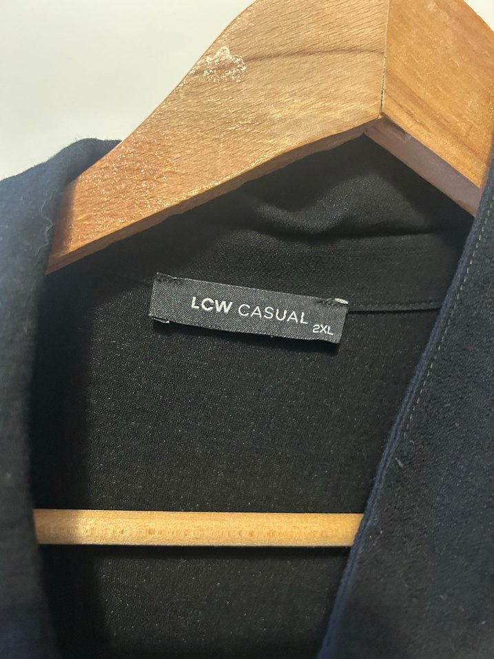 Siyah Kadın Keten Gömlek - Görsel 5