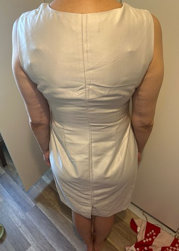 Beyaz Keten saten  Kadın Midi Takım - Görsel 8