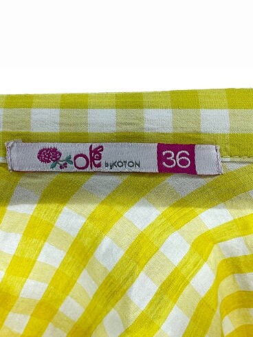 36 Beden sarı Renk Koton Bluz %70 İndirimli.