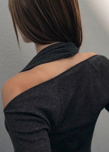 Zara Gri dekolte bluz