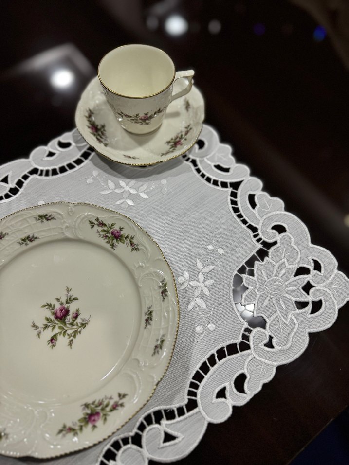 Nakışlı Vintage Beyaz Amerikan Servisi - Görsel 2