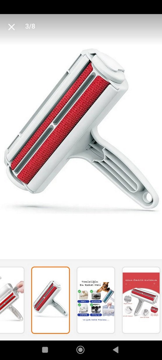 Hazneli Mavi Tüy Toplayıcı Kedi ve Köpek Fırçası - Görsel 3