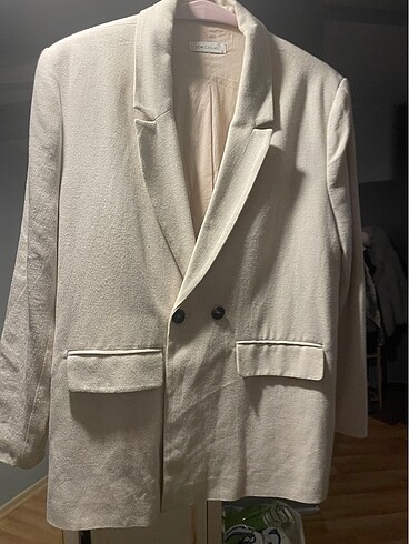 Keten blazer çeket