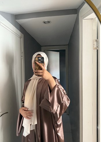 diğer Beden Kahve Uzun Kollu Salaş Kadın Abaya