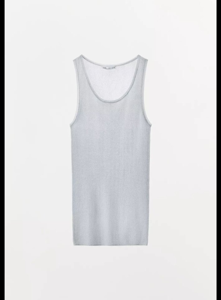 zara metalik iplikli bluz - Görsel 2