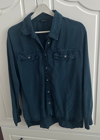 Trendyol & Milla Lacivert Kadın Denim Gömlek