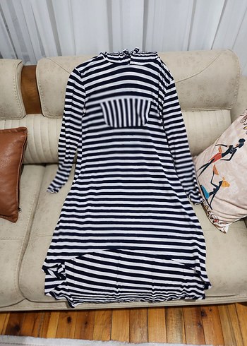 42 Beden Lacivert Zebra Desenli tunik