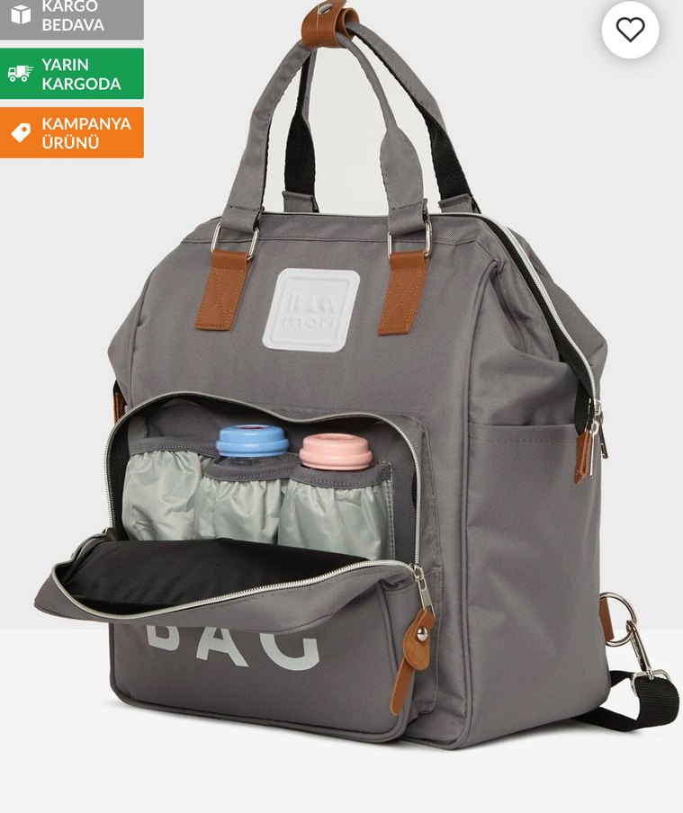 Gri Baskılı Bebek Çantası - Görsel 3