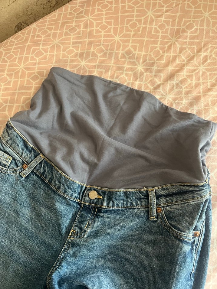 Kot rengi Hamile Kot Pantolon Bol Kesim - Görsel 2