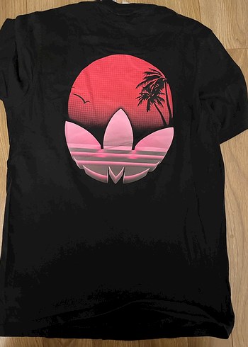 Erkek Siyah Adidas Baskılı Tişört - Görsel 2