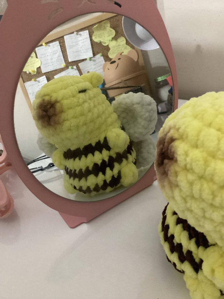 Arılı capybara örgü peluş - Görsel 4