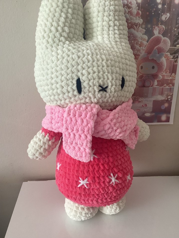 Miffy tavşan örgü peluş - Görsel 3