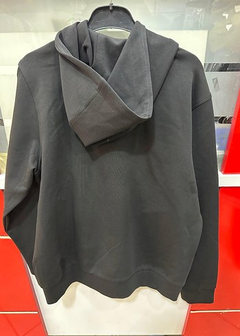 Fermuarlı Siyah Kapüşonlu Bayan Sweatshirt - Görsel 4