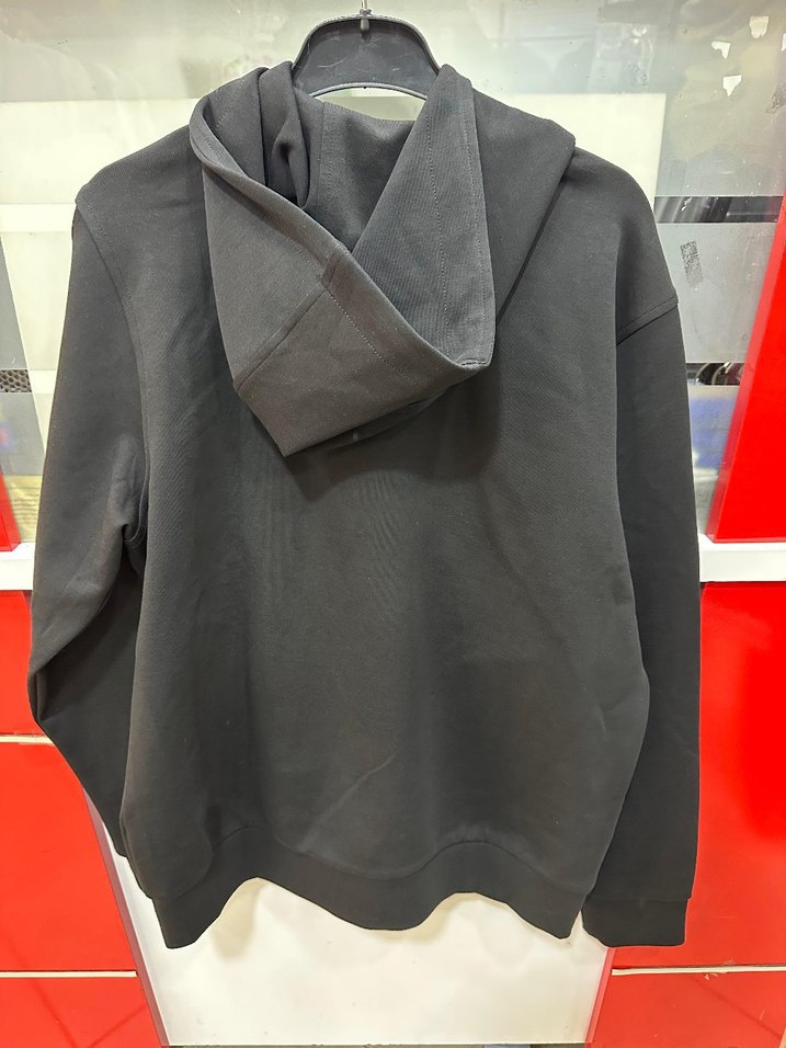 Fermuarlı Siyah Kapüşonlu Bayan Sweatshirt - Görsel 4