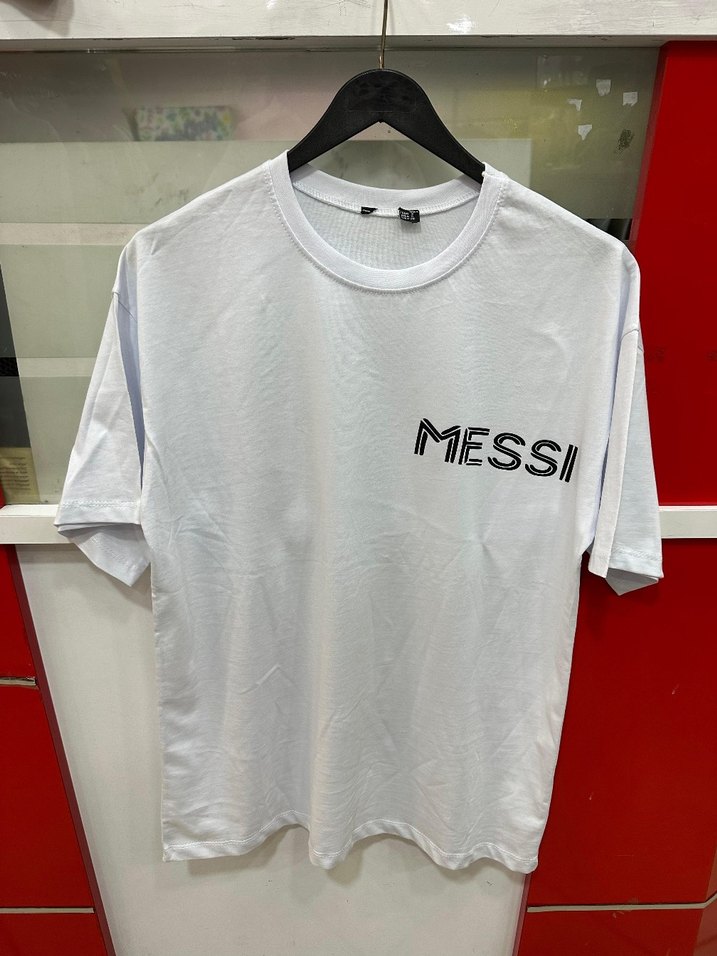 Beyaz Messi Baskılı Erkek Tişört - Görsel 3