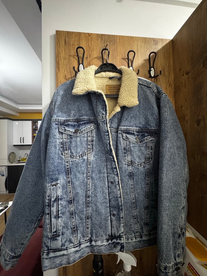 PULL BEAR İÇİ YÜNLÜ ERKEK KOT MONT - Görsel 3