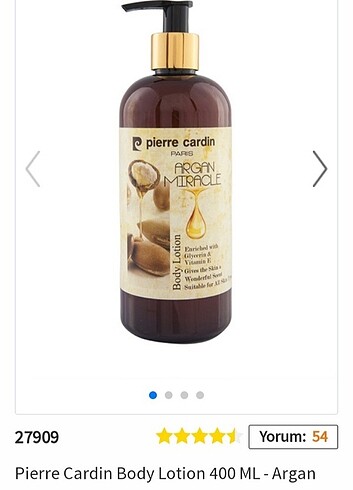 Pierre Cardin 400 ml Argan miracle vücut losyunu