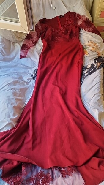 Bordo abiye /uzun elbise/abiye
